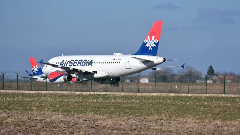 Several arrivals on runway 12R at Belgrade Airport.