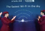 Qatar Airways ,Boeing 777 , Starlink